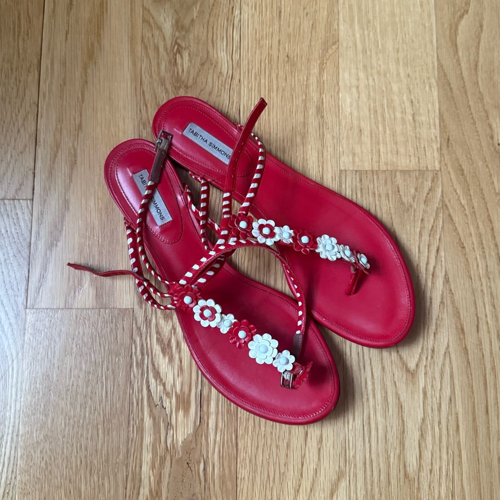 Tabitha Simmons Red Floral Women's Sandals